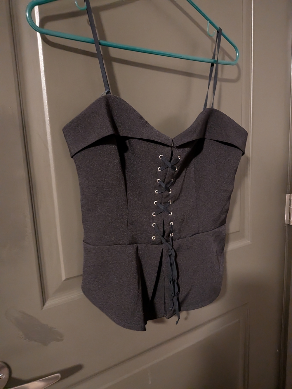 Express Black Lace-Up Corset Tank Top
